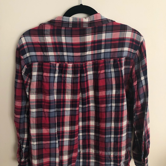 American Eagle red, white, and navy blue flannel - Picture 2 of 3